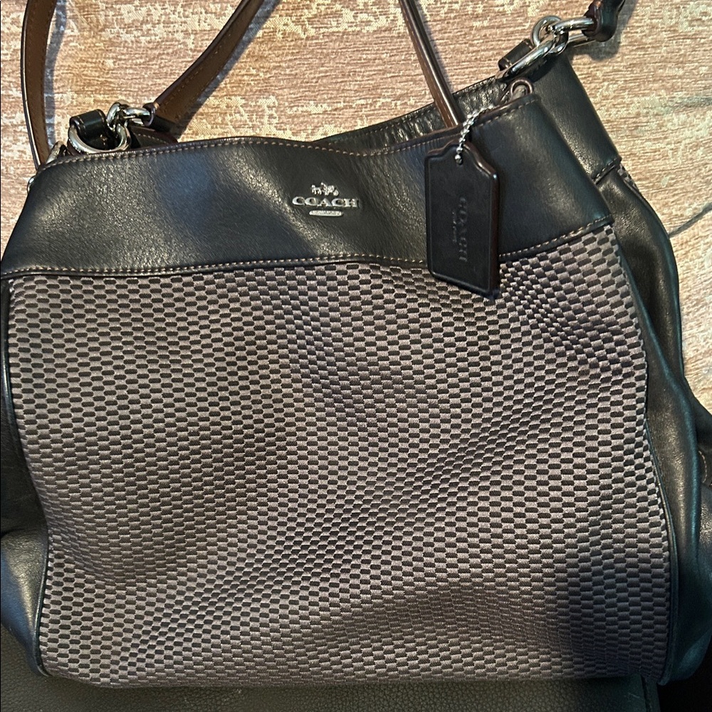 Original Coach Two-Tone Black and Gray Shoulder Bag
